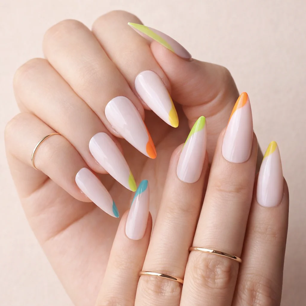 Faux Ongles Fluo Stiletto Longs
