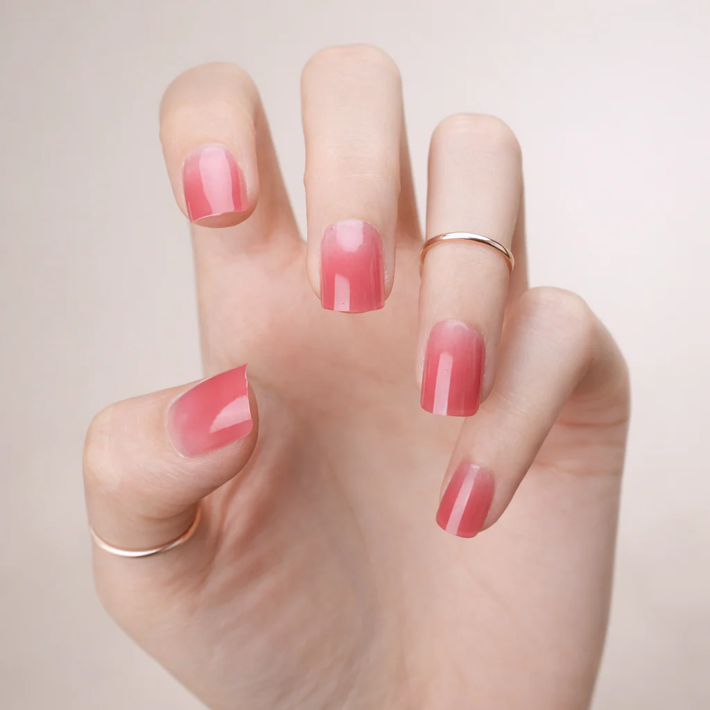 Faux Ongles BabyBoomer Carrés Courts