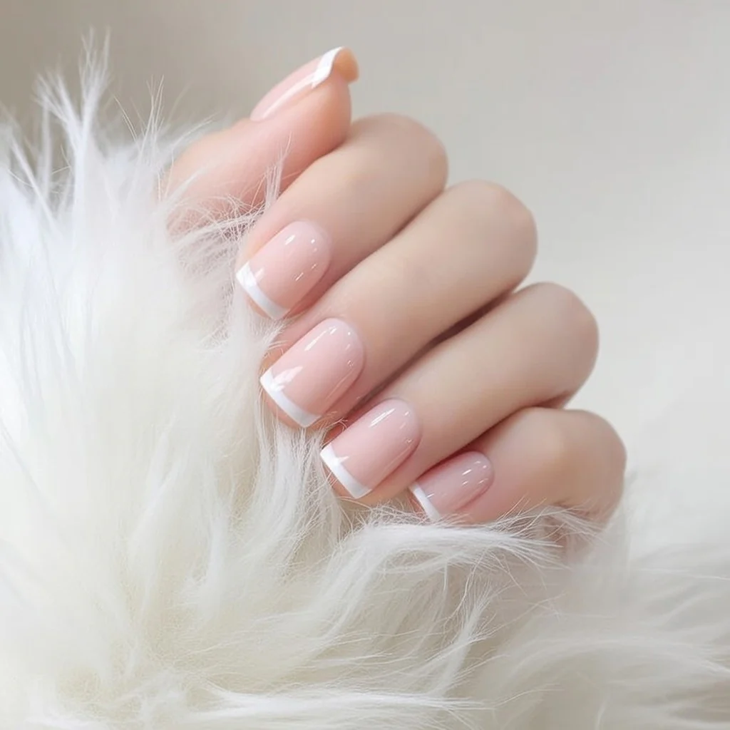 Faux Ongles French Carré Courts