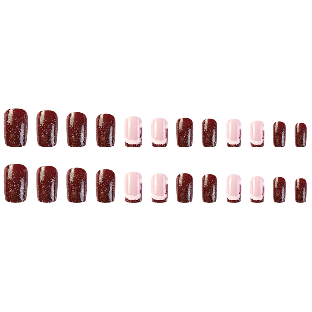Faux Ongles French de Noel Courts - Image 2